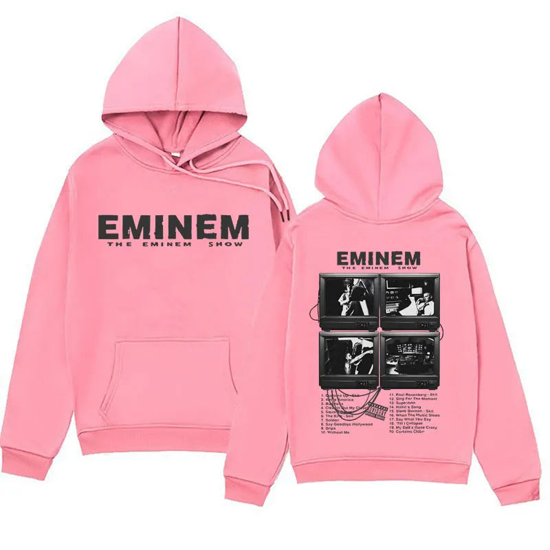 Rapper Eminem Music Album Hoodies World Tour Gift for Fan Graphic Hoodie Men Women Hip Hop Style Oversized Sweatshirt Streetwear