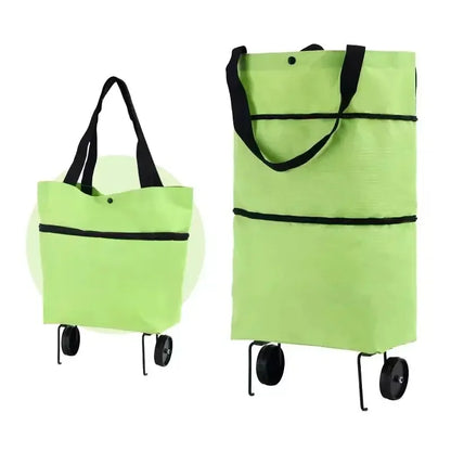 Portable Folding Shopping Bag, Tugboat Bag, Grocery Bag, Large Capacity with Wheels, Small Cart for Buying Groceries