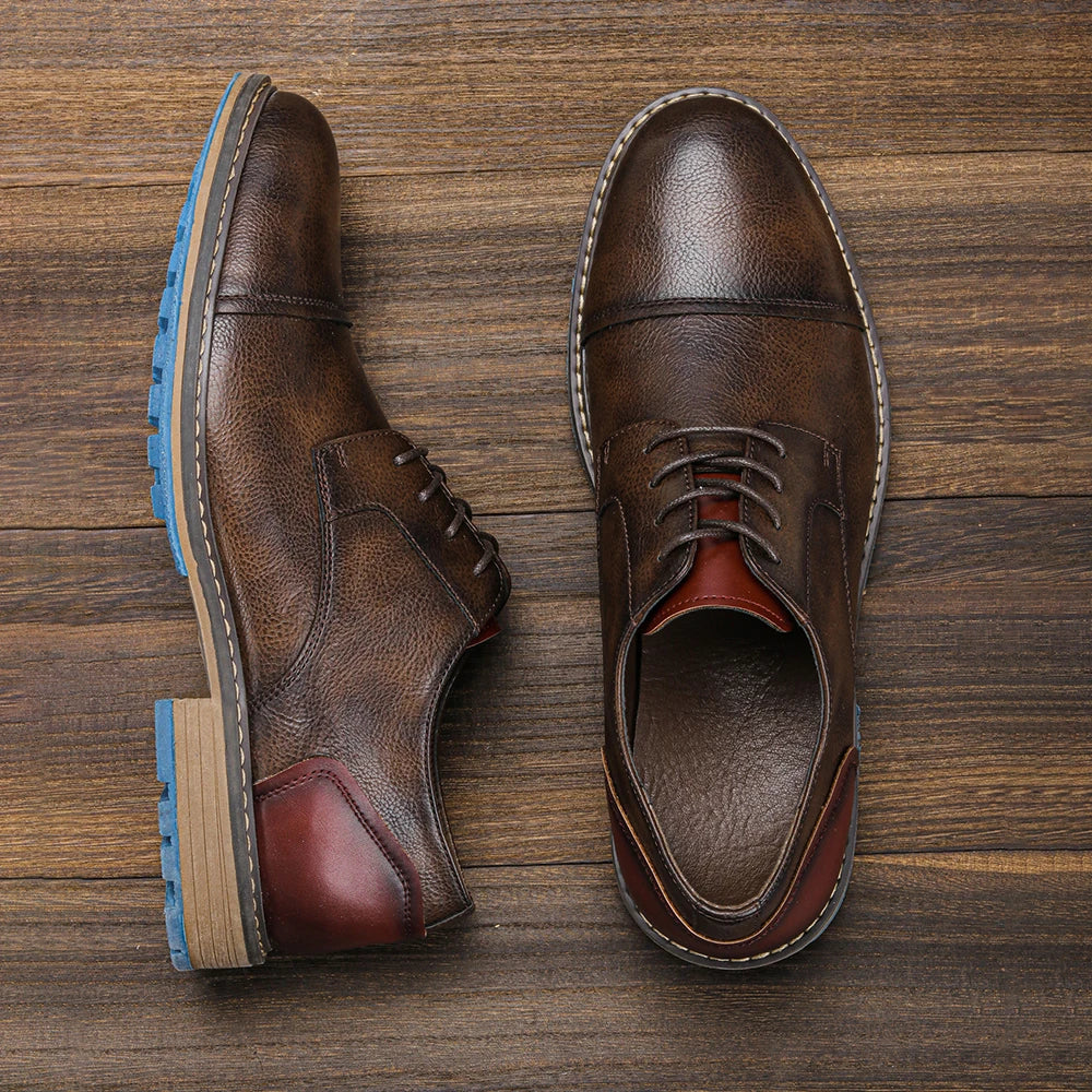 Retro Men's Derby  Casual Leather shoes