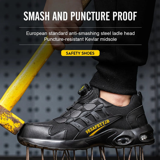 Safety Shoes Men steel toe boots Wire Rotary Buckle Work Sneakers Indestructible Shoes Anti-smash Anti-puncture Work Shoes