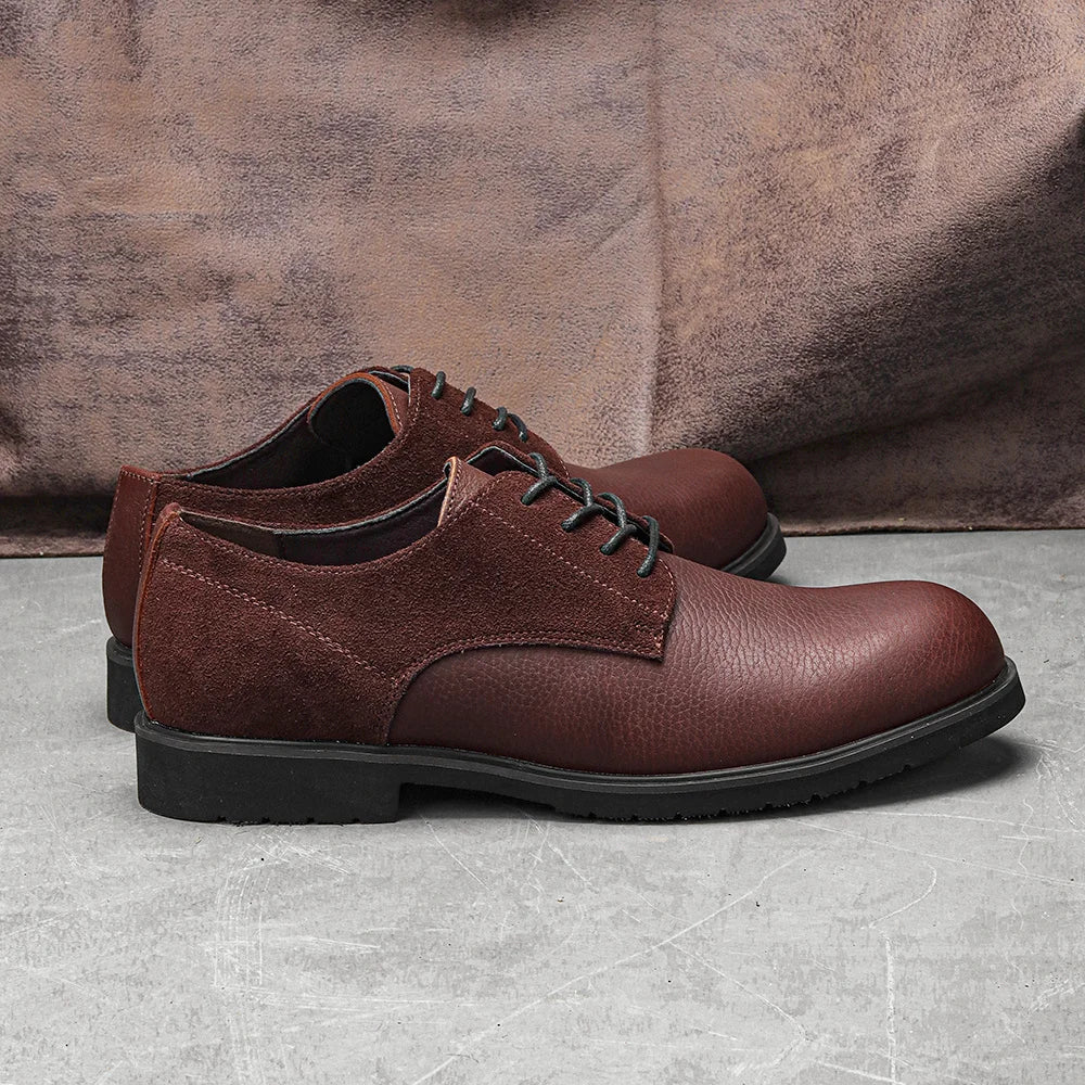 Genuine Leather Men Derby Shoes Thick Men Leather Shoes