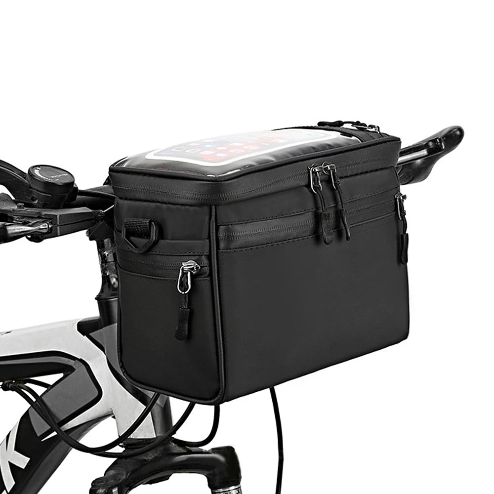 Bicycle Handlebar Bag Cycling Bike Front Tube Bag Bike Pannier Shoulder Bag Carrier Pouch Bicycle Carrying Bag