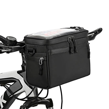 Bicycle Handlebar Bag Cycling Bike Front Tube Bag Bike Pannier Shoulder Bag Carrier Pouch Bicycle Carrying Bag