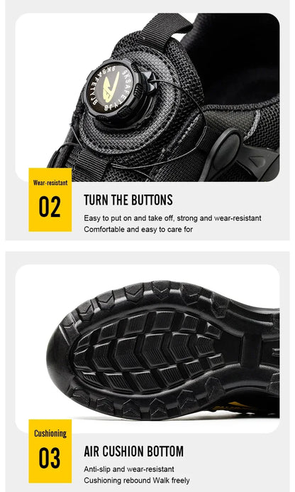 Safety Shoes Men steel toe boots Wire Rotary Buckle Work Sneakers Indestructible Shoes Anti-smash Anti-puncture Work Shoes