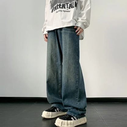 Jeans men Wide Leg Jeans Male Loose Straight Denim Pants 2024 Autumn Harajuku Vintage Blue Jean Trouser Streetwear Clothes
