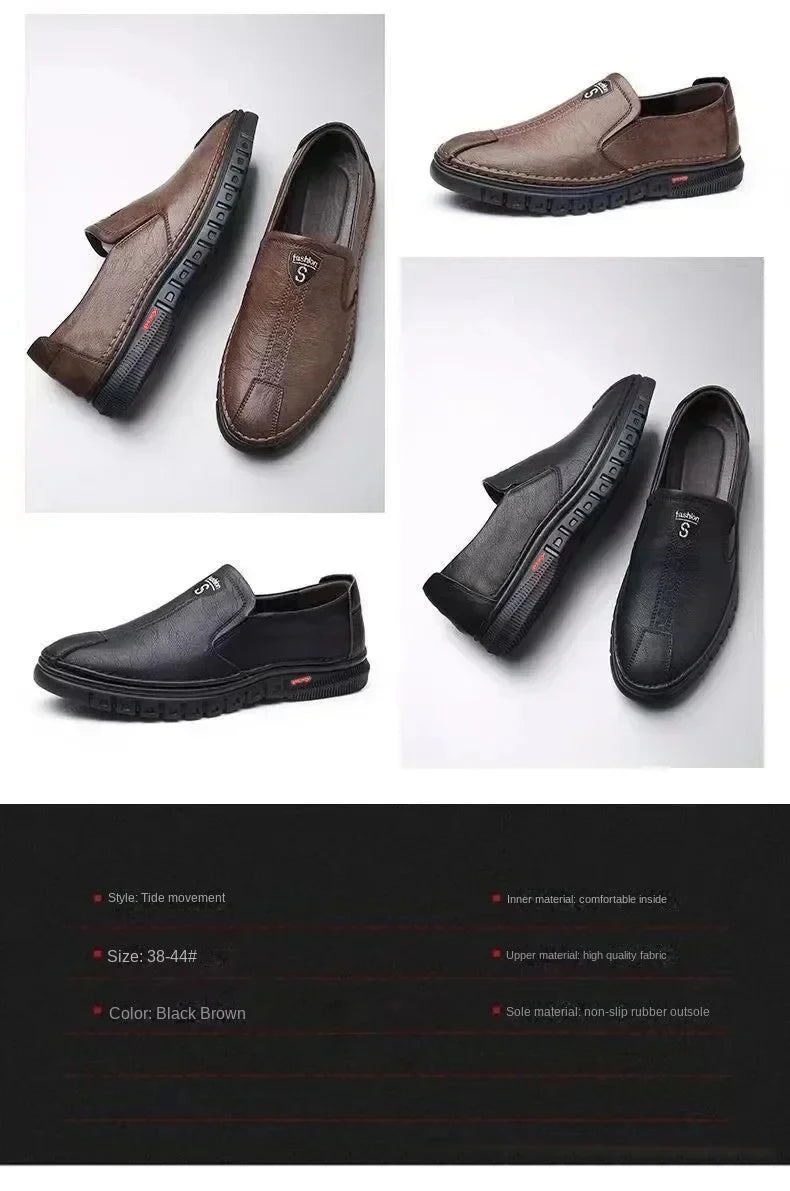 Men's shoes comfortable fashion synthetic leather shoes soft sole soft surface non-slip men's leather shoes