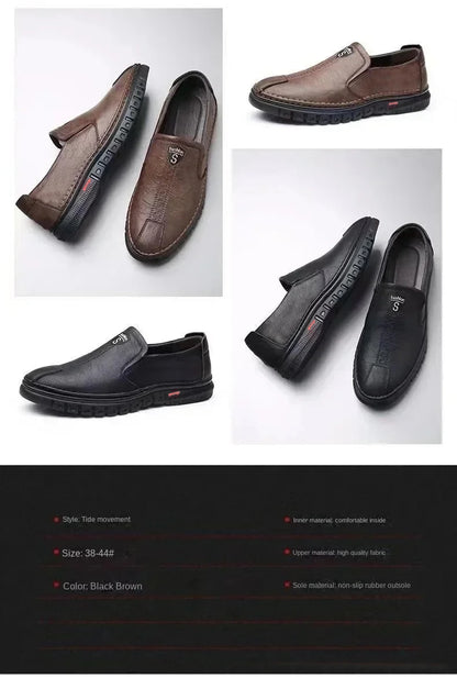 Men's shoes comfortable fashion synthetic leather shoes soft sole soft surface non-slip men's leather shoes