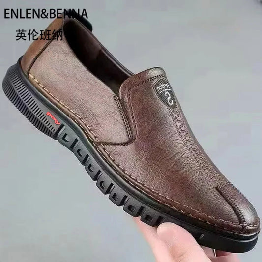 Men's shoes comfortable fashion synthetic leather shoes soft sole soft surface non-slip men's leather shoes