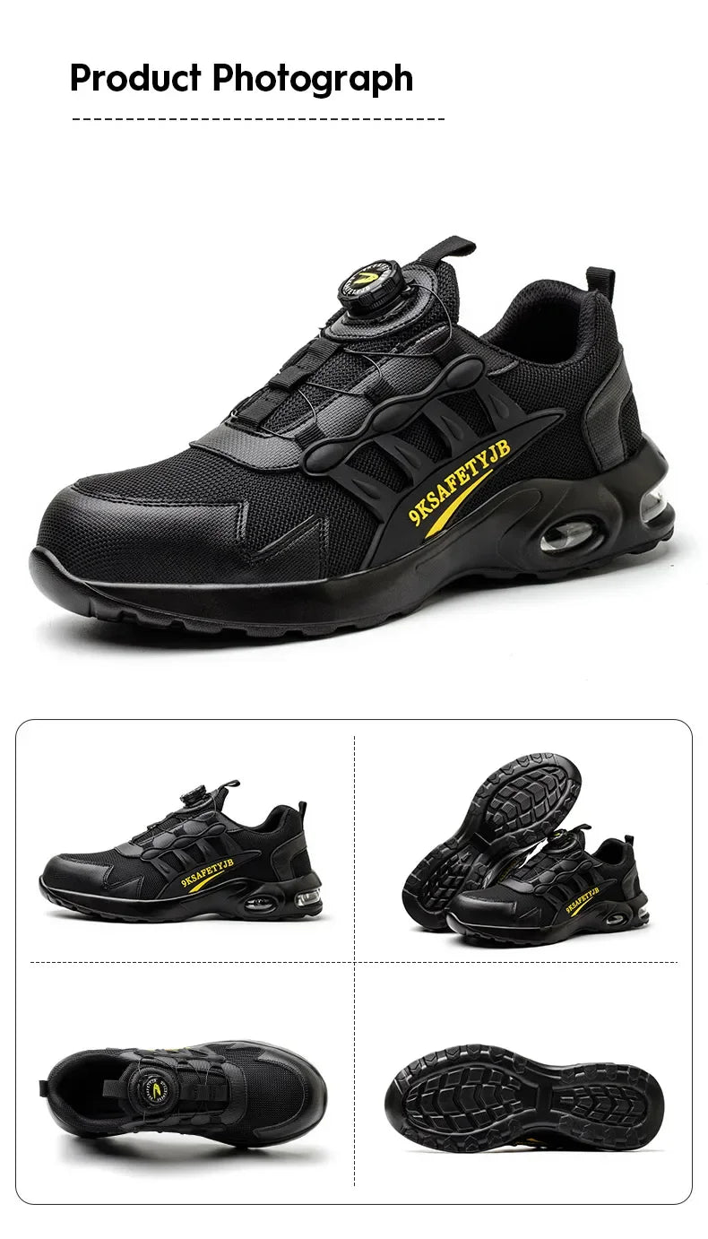 Safety Shoes Men steel toe boots Wire Rotary Buckle Work Sneakers Indestructible Shoes Anti-smash Anti-puncture Work Shoes