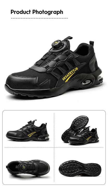 Safety Shoes Men steel toe boots Wire Rotary Buckle Work Sneakers Indestructible Shoes Anti-smash Anti-puncture Work Shoes