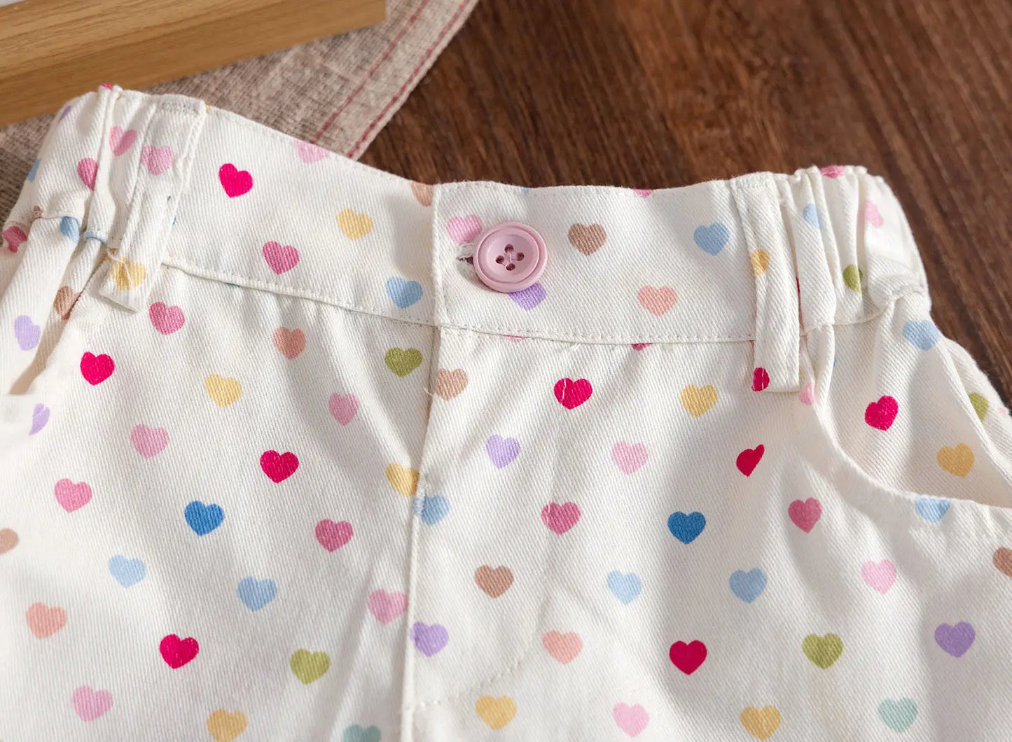 Humor Bear Girl Clothes Kids Clothing  Children's Casual Pants Heart Print Style Loose Girls' shorts Pants