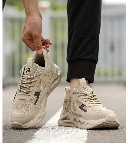 Outdoor Work Shoes Men Safety Shoes With Steel Toe Breathable Lightweight Work Sneakers Anti Smash Anti-puncture Safety Boots
