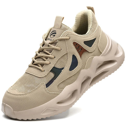Outdoor Work Shoes Men Safety Shoes With Steel Toe Breathable Lightweight Work Sneakers Anti Smash Anti-puncture Safety Boots