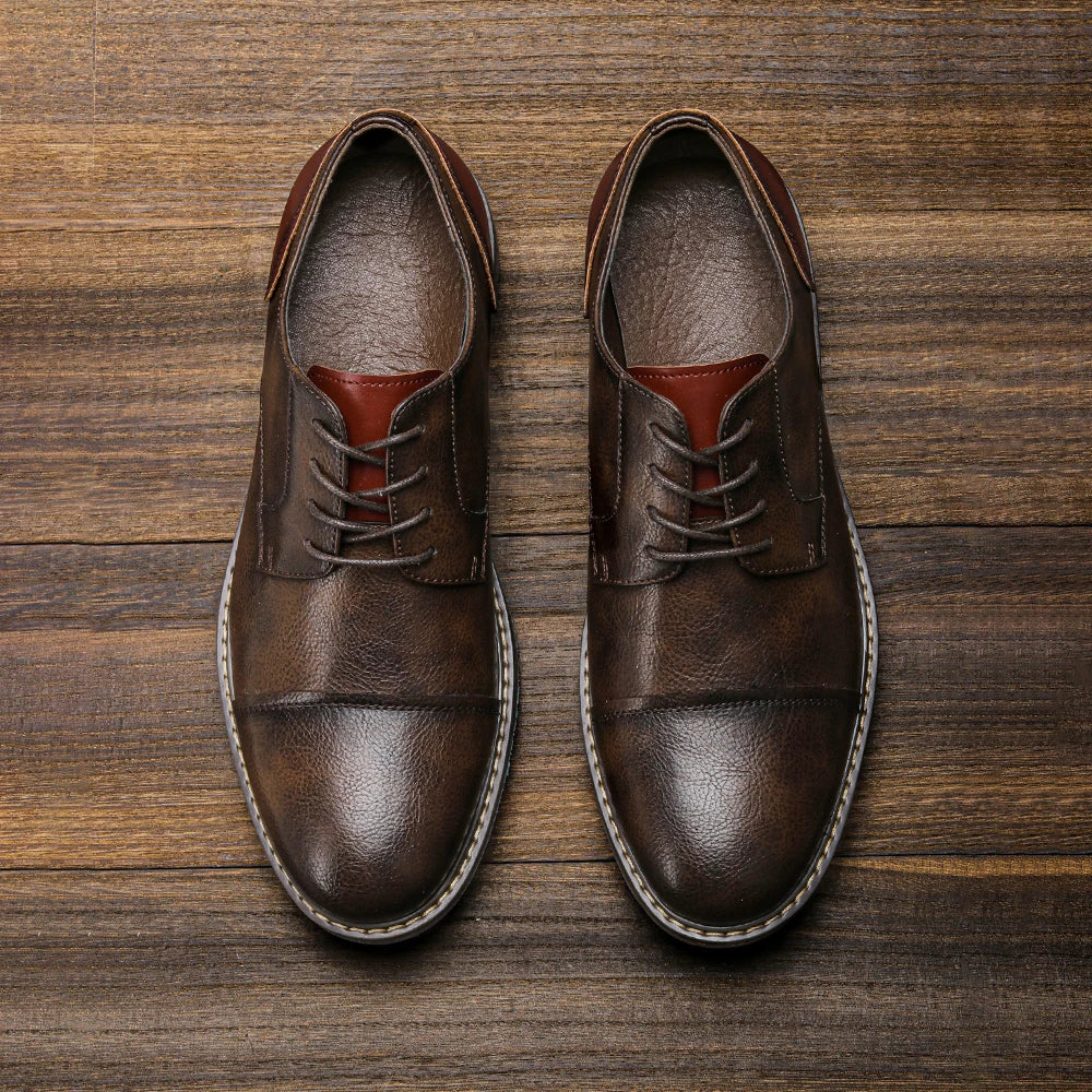 Retro Men's Derby  Casual Leather shoes
