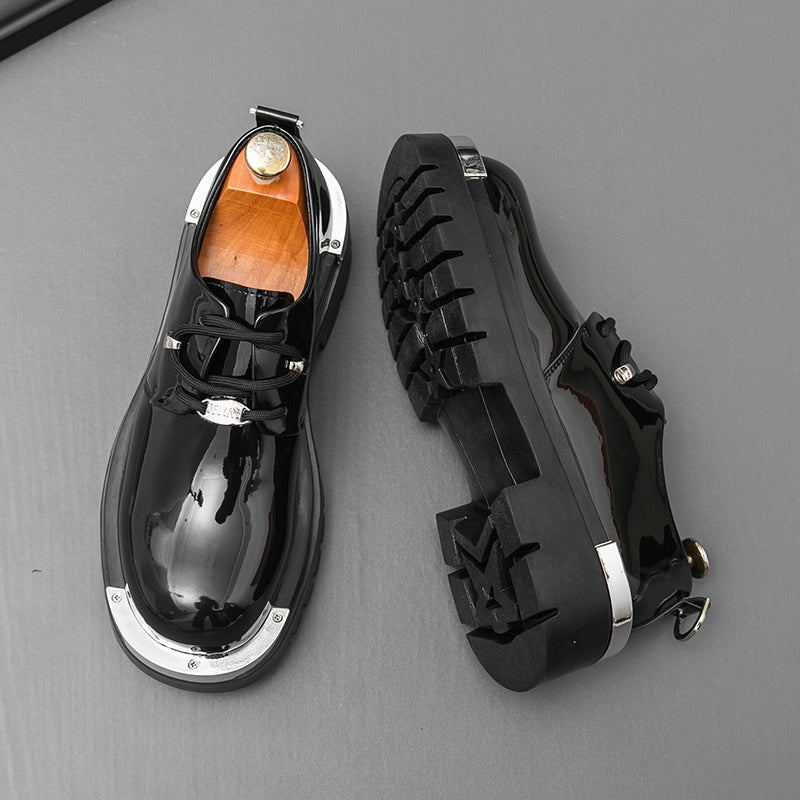 Men'S Genuine Oxford Shoes - Thick Sole, Lace-Up, Round Toe, Black & Brown, Casual & Formal Wear, All-Season Comfort, Rubber Sole, Microfiber Upper, Perfect for Office, Parties, and Outdoor Events, Formal Footwear | Classic O