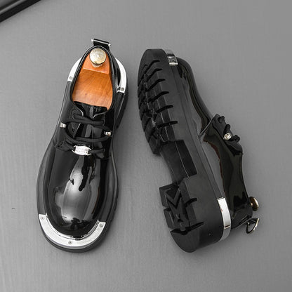 Men'S Genuine Oxford Shoes - Thick Sole, Lace-Up, Round Toe, Black & Brown, Casual & Formal Wear, All-Season Comfort, Rubber Sole, Microfiber Upper, Perfect for Office, Parties, and Outdoor Events, Formal Footwear | Classic O