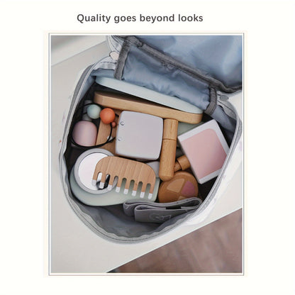 Wooden Playhouse Toy Youngsters's Simulation Dressing Table Makeup Toy Girl Princess Set Cosmetics, Suitable for Youngsters Over 3 Years Old, Perfect for Winter, New Year