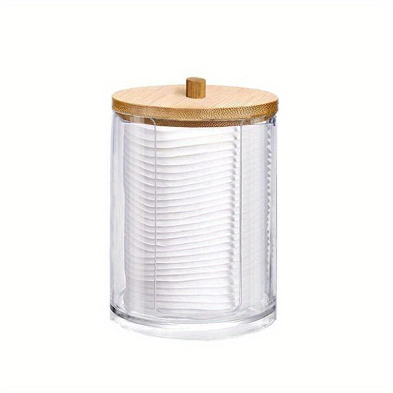 1/2/3pcs Clear Acrylic Makeup Organizer With Cotton Pad Swab Holder And Makeup Pads Jar - Efficient Cosmetic Storage Box For Makeup And Skincare Products