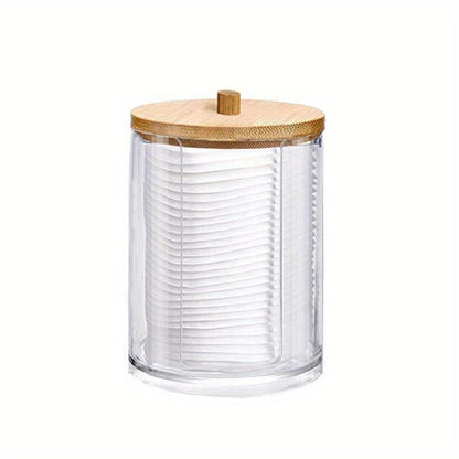 1/2/3pcs Clear Acrylic Makeup Organizer With Cotton Pad Swab Holder And Makeup Pads Jar - Efficient Cosmetic Storage Box For Makeup And Skincare Products