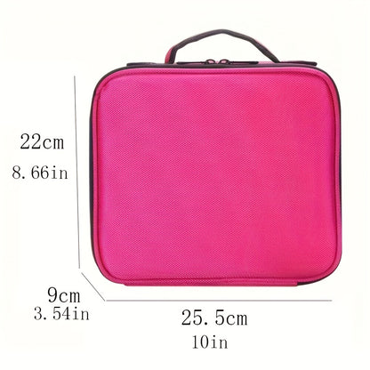 Travel Makeup Train Case Professional Large Capacity Cosmetic Case Make Up Brush Organizer Portable Artist Storage Bag With Adjustable Dividers