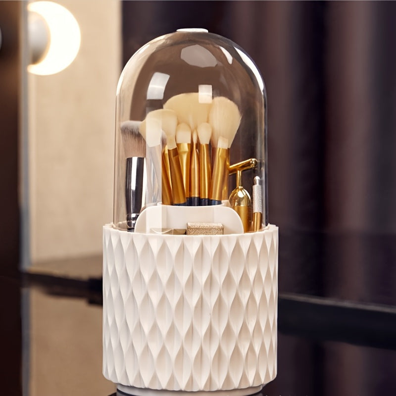 Portable 360° Rotating Makeup Brush Storage Box - Organize and Store Your Cosmetics with Ease Cosmetic Storage Box
