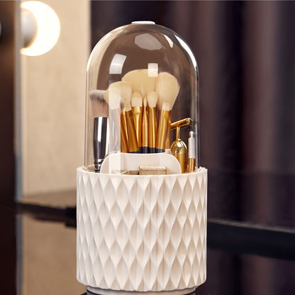 Portable 360° Rotating Makeup Brush Storage Box - Organize and Store Your Cosmetics with Ease Cosmetic Storage Box