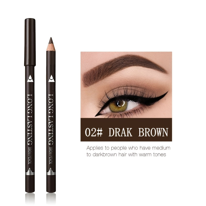 3pcs Eyeliner & Brow Pencil Waterproof And Sweat Proof Multifunctional Makeup Pen Set, Long Lasting Perfect Eyebrows, Natural Matte Women's Eye Makeup Pen