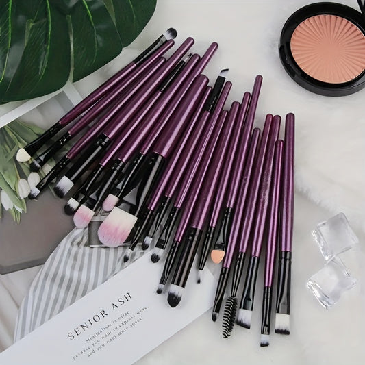 20Pcs Makeup Brushes Set Professional Soft Synthetic Hair Powder Foundation Eyeshadow Make Up Brushes Cosmetics Ideal For Makeup Beginners