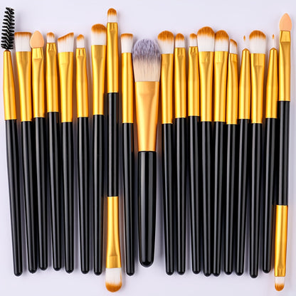 20Pcs Makeup Brushes Set Professional Soft Synthetic Hair Powder Foundation Eyeshadow Make Up Brushes Cosmetics Ideal For Makeup Beginners