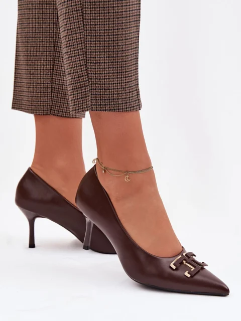 Spetsig pumps – Brun