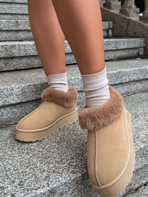 Vinterkänga med mjuk kant – Beige