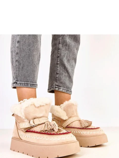 Vinterkänga med fransar – Beige