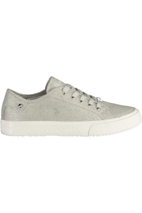 Sneakers med snörning – Silver